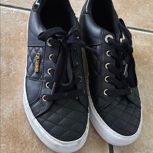 GUESS Quilted Sneakers with Gold Accents